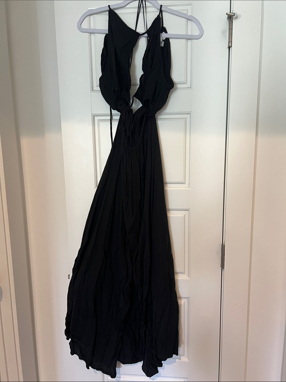Astr Black Cutout Halter Maxi Dress